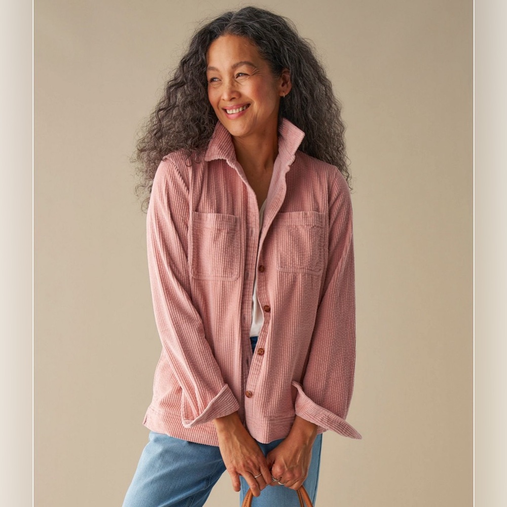 L.L. Bean Women’s Pink Corduroy Shirt Jacket size 1X